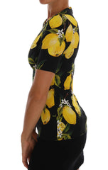 Dolce & Gabbana Multicolor Lemon Silk Stretch T-Shirt