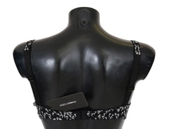 Dolce & Gabbana Black Silk White Lace Stretch Underwear Bra