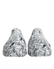 Dolce & Gabbana White Black Graffiti Daymaster Sneakers Shoes