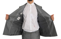 Dolce & Gabbana Black Stretch Crystal Bee Slim Fit Suit