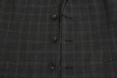 Dolce & Gabbana Gray Wool STAFF Checkered Stretch Vest