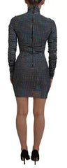 Dolce & Gabbana Black Embellished Nylon Bodycon Mini Dress