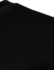 Dolce & Gabbana Black Nylon Logo Crew Neck Pullover Sweater
