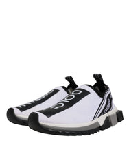 Dolce & Gabbana White Black Slip On Sorrento Sneakers Shoes