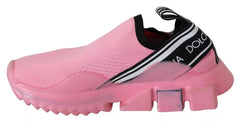 Dolce & Gabbana Pink Low Top Sorrento Sneakers Slip On Casual Shoes