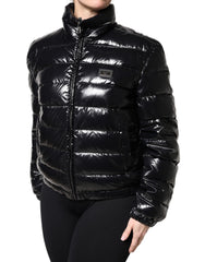 Dolce & Gabbana Black Logo Plaque Full Zip Puffer Jacket