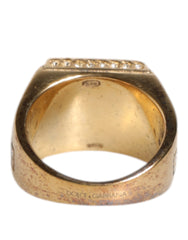 Dolce & Gabbana Gold Tone Sterling Silver 925 Crystals Ring