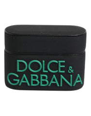 Dolce & Gabbana Black Orange Silicone Embossed Logo Airpods Case
