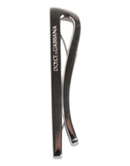 Dolce & Gabbana Silver Tone Brass Logo Branded Tie Clip Bar