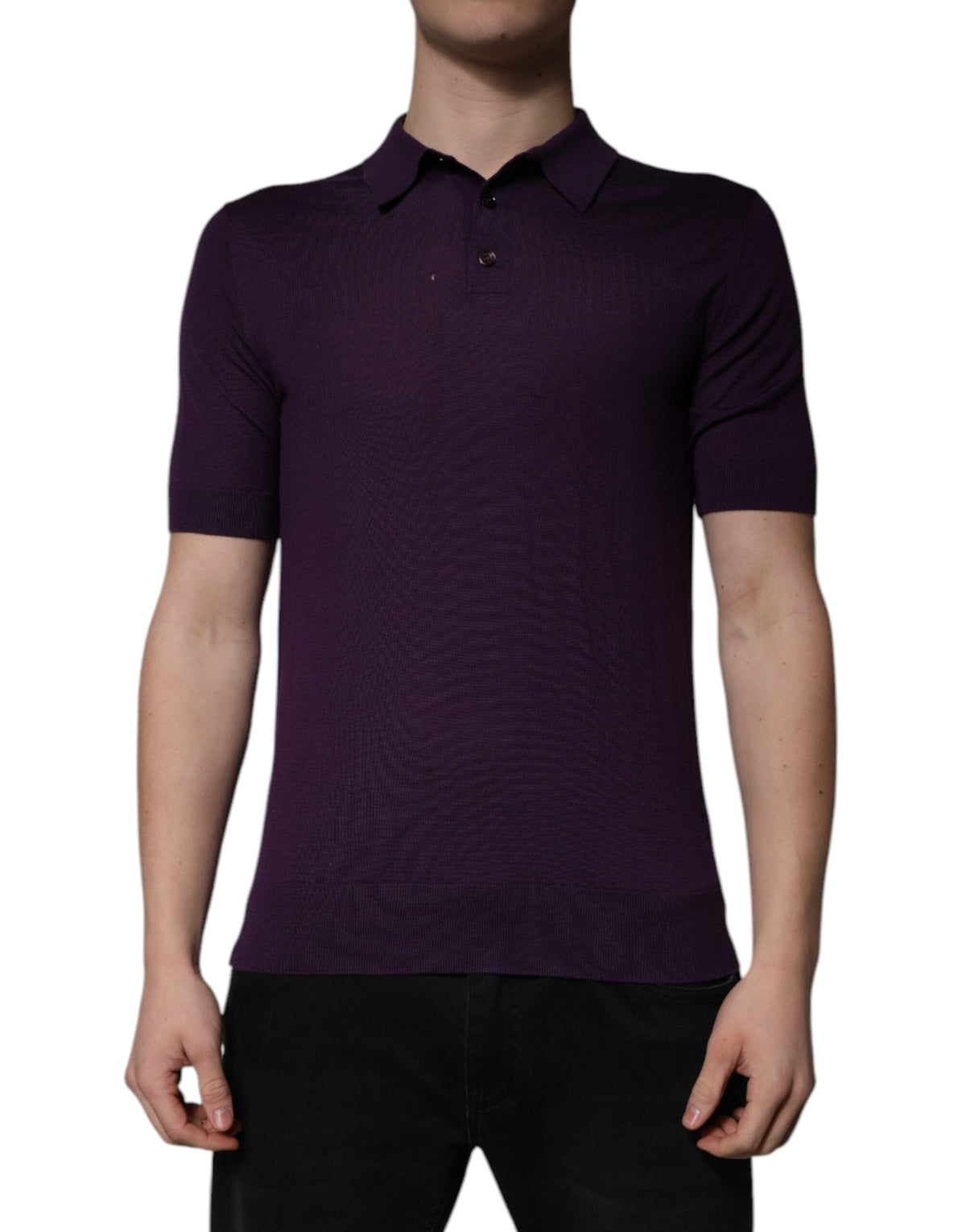 Dolce & Gabbana Violet Cashmere Collared Polo T-shirt