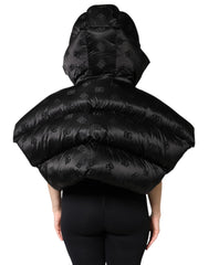 Dolce & Gabbana Black Padded Puffer Hooded Full Zip Cropped Jacket