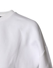 Dolce & Gabbana White Cotton Blend 3/4 Sleeves Blouse Top