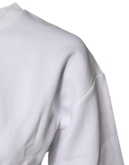 Dolce & Gabbana White Cotton Blend 3/4 Sleeves Blouse Top