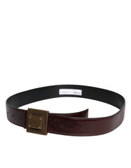 Dolce & Gabbana Brown Leather Gold Metal Buckle Classic Belt