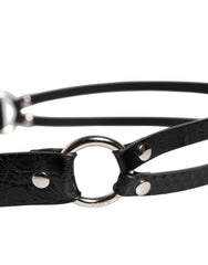 Dolce & Gabbana Black Exotic Leather Metal Logo Buckle Belt