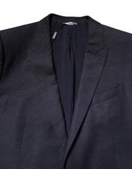 Dolce & Gabbana Black Wool Single Breasted Coat Blazer Suit