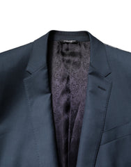 Dolce & Gabbana Blue Single Breasted Men Coat MARTINI Blazer