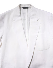 Dolce & Gabbana White Single Breasted Men Coat Blazer Suit