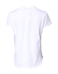 Dolce & Gabbana White Logo Crown Cotton Crew Neck T-shirt