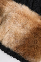 Dolce & Gabbana Black Brown Dyed Rabbit Real Fur Winter Beanie Hat