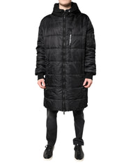 Dolce & Gabbana Black Hooded Parka Winter Men Coat Jacket