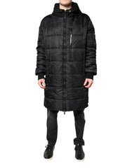 Dolce & Gabbana Black Hooded Parka Coat Winter Jacket