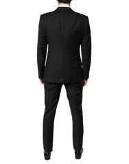 Dolce & Gabbana Black Wool Single Breasted 2 Piece Suit