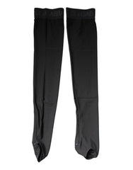 Dolce & Gabbana Black Viscose Stretch Over Calf Stockings Socks