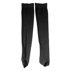 Dolce & Gabbana Black Viscose Stretch Over Calf Stockings Socks