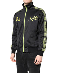 Dolce & Gabbana Black Logo Turtleneck Zip Bomber Jacket