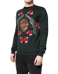 Dolce & Gabbana Black Sequined Embellished Pullover Sweater