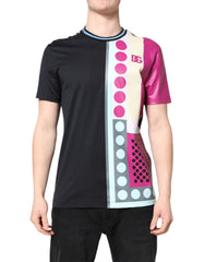 Dolce & Gabbana Multicolor Printed Logo Short Sleeve T-shirt