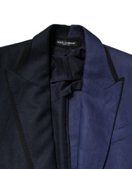 Dolce & Gabbana Navy Blue Double Breasted Suit Coat Blazer