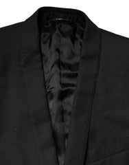 Dolce & Gabbana Black GOLD Single Breasted Suit Coat Blazer