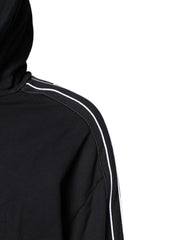 Dolce & Gabbana Black Cotton Logo Hooded Sweatshirt Sweater
