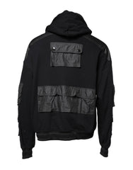Dolce & Gabbana Black Cotton Hooded Sweatshirt Sweater