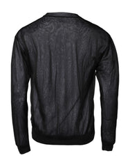 Dolce & Gabbana Black White Logo Knitted Pullover Sweater