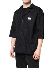 Dolce & Gabbana Black Short Sleeves Button Down Casual Shirt