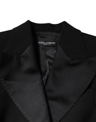 Dolce & Gabbana Black Wool Jumpsuit Dress Women Coat Jacket