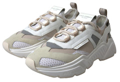 Dolce & Gabbana Sneakers White Beige Leather Sport DAYMASTER Shoes