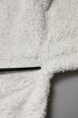 Dolce & Gabbana White Cotton Fleece Crew Neck Sweater