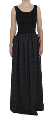 Dolce & Gabbana Black Gray Sheath Gown Full Length Dress