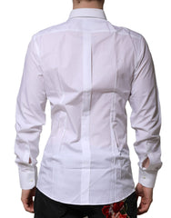 Dolce & Gabbana White GOLD Long Sleeves Dress Formal Shirt