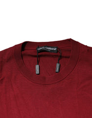 Dolce & Gabbana Maroon Cashmere Crew Neck Sweatshirt Sweater