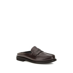 Brunello Cucinelli Brown Calf Leather Bos Taurus Slip-On Loafers