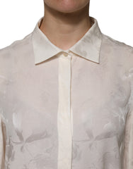 Dolce & Gabbana White Button Down Long Sleeves Blouse Top