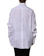 Dolce & Gabbana White Rhinestone Embellish Long Sleeves Top