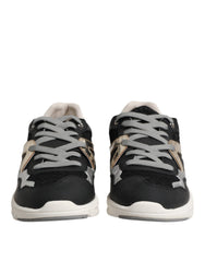 Dolce & Gabbana Multicolor Leather Suede Low Top Sneaker Shoes