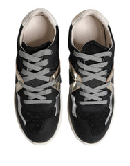 Dolce & Gabbana Multicolor Leather Suede Low Top Sneaker Shoes