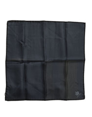 Dolce & Gabbana Blue DG Crown Silk Square Men Foulard Scarf